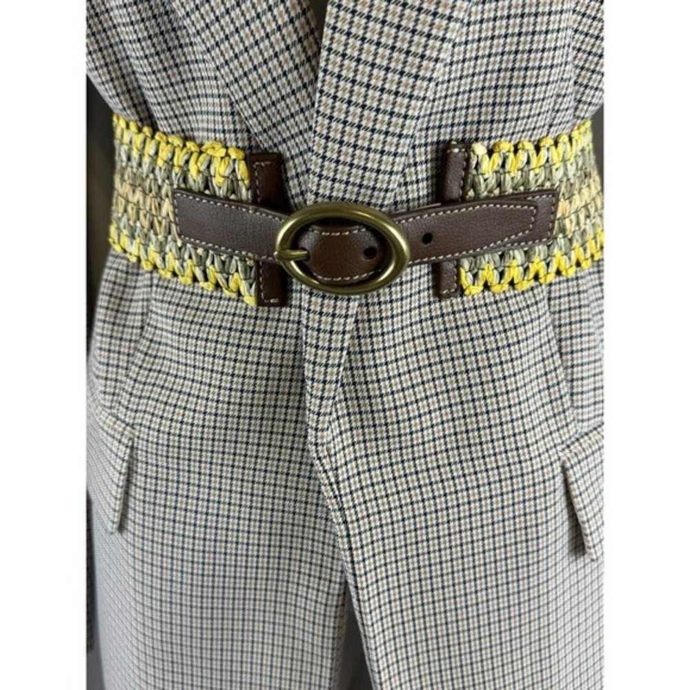 Loft Woven‎ Stretch Belt Yellow Tan Brown Braided Cinch L Bohemian Chic 70-02-01 - Picture 11 of 14